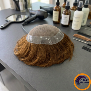 Prothèse capillaire longue pour hommes, en cheveux humains indiens non-Remy, avec base monofilament transparente, système capillaire noir mélangé avec frange et baby hair, vente en gros - Product Image 1