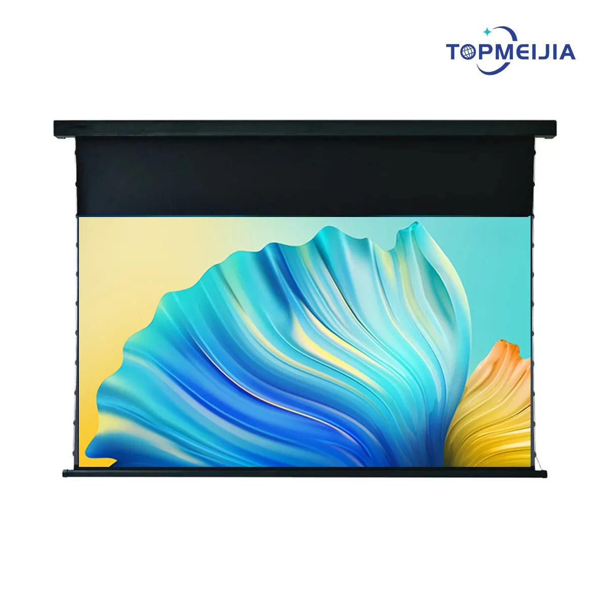 120-150 Inch Woven Sound Transparent Perforated Electric Drop Down Projection Screen Normal Throw Projector Movie Screen