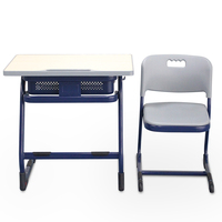 Ensemble de bureau d'étudiant bleu de haute qualité, design moderne, mobilier scolaire, vente directe d'usine, fabriqué en métal