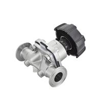 Vanne à diaphragme sanitaire en acier inoxydable 304L 316L CF3M 145 PSI, à trois colliers DN15 1/2'', manuelle, bidirectionnelle