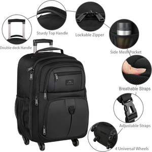 Large Rolling Wheeled Backpack Business Travel Carry on Luggage Suitcase <strong>Bag</strong> Durable <strong>Roller</strong> College School Computer <strong>Book</strong> <strong>Bag</strong> - Product Image 5