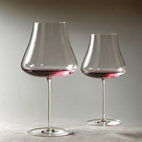 Verre à vin rouge Bourgogne ultra-fin Hxglass, design moderne, verre en cristal, pied long et fin, gobelet de grande capacité pour restaurant