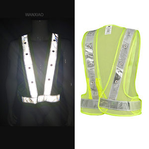 CITICITY Custom logo Mesh Polyester Safety Vest Night Traffic Adjustable Size Reflective Running Vest with 16 Led Lights - Product Image 6