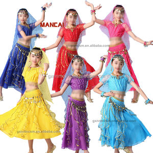 <span class=keywords><strong>Jasmine</strong></span> princesse arabe scène Performance porter des vêtements de danse indienne ventre en mousseline de soie à manches courtes jupe longue tenue - Product Image 5