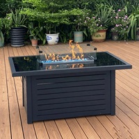 Table de foyer extérieur rectangulaire en aluminium Offre Spéciale de 44 pouces 45000 BTU