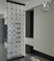 Cloison de séparation en verre moderne personnalisée, décoration en acier inoxydable 304, design de cloison de séparation pour salon