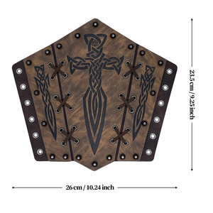 Brassards médiévaux en relief PU cuir <span class=keywords><strong>chevalier</strong></span> Cosplay bras gantelets brassard Viking scène Costumes accessoires - Product Image 5