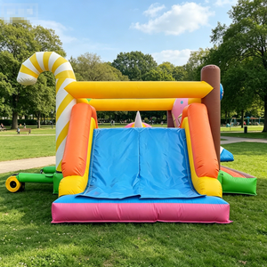 Château gonflable monstre de la crème glacée coloré pour enfants, idéal pour les divertissements en plein air, parcs et jardins (à louer) - Product Image 5