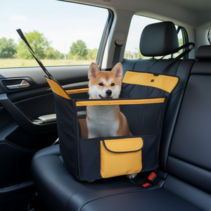 Housse de siège arrière pour animaux de compagnie avec fenêtre en maille pour chiens de petite et moyenne taille, protection de siège de voiture, utilisation toutes saisons - Product Image 2