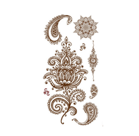Pochoirs personnalisés marron blancs autocollants imperméables de tatouage au henné pour les mains et les ongles