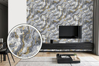 Papier peint mural 3D moderne de haute qualité, design moderne, 53 PVC, papier peint blanc et or pour la Chine