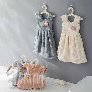 Serviettes de toilette en velours corail haute densité, style robe, mignonnes, en tissu double épaisseur, douces et respectueuses de la peau - Product Image 1