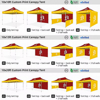 Tonnelle publicitaire pliable 10x10 pieds personnalisée pour stand de restauration extérieur