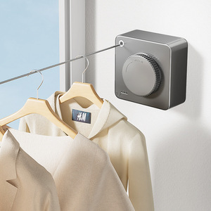 Corde à linge invisible rétractable en fil d'acier, fixation murale, pour usage intérieur, salle de bain, balcon - Product Image 4