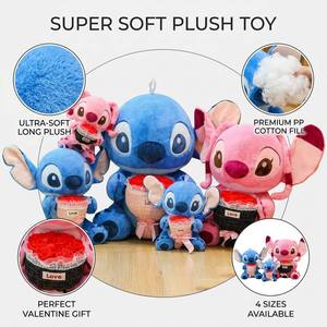 Peluche de <span class=keywords><strong>Lilo</strong></span> & Stitch con Flores, Peluche Corto de Algodón PP de 31-50 cm, Juguete para Bebés - Product Image 4