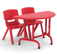 Table et chaise en plastique de haute qualité en demi-cercle pour enfants/meubles d'école maternelle