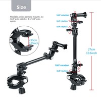 Ayarlanabilir Müzik Standı Kelepçe Montaj Aparatı, GoPro Insta360 DJI Aksiyon Kameraları için Çok Açılı Esnek Uzatma Kolu Kamera Tutucu