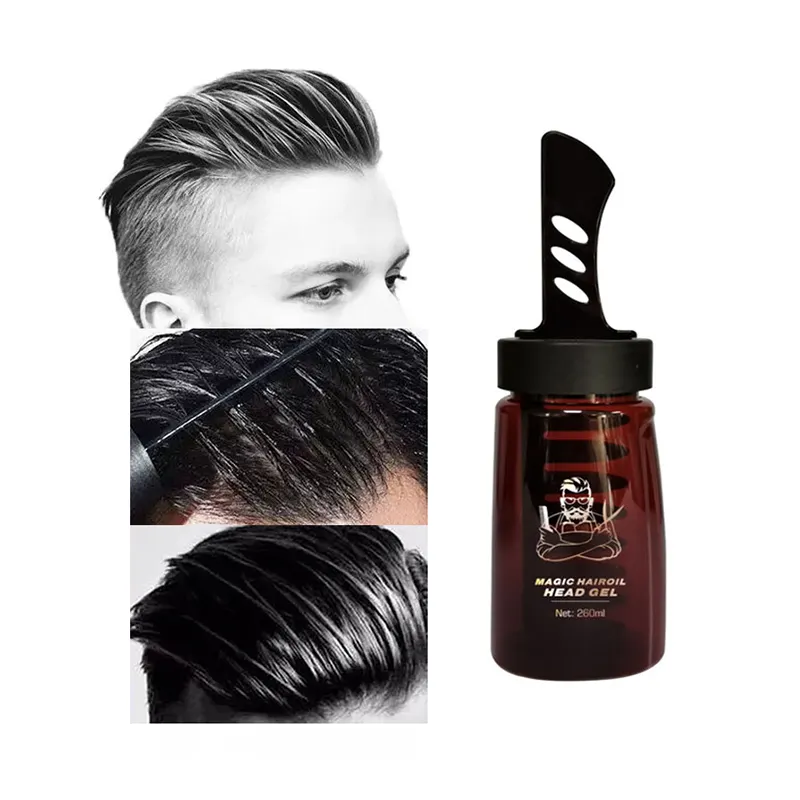Private Label Hair Styling Gel For Men Fast Lasting With Comb Powerful Hair Oil Head Hair Wax