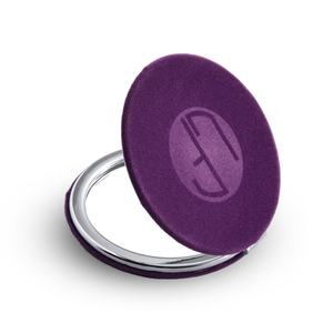 Unique Purple Velvet Fabric Material Dual Side Folding Custom Logo <b>Compact</b> <b>Mirror</b> - Product Image 5