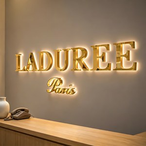 LC Custom Laser Cut 3D LED <strong>Sign</strong> BackLit Illuminated Metal Channel Letters Personalized Business Logo <strong>Reception</strong> Wall Company <strong>Sign</strong> - Product Image 1