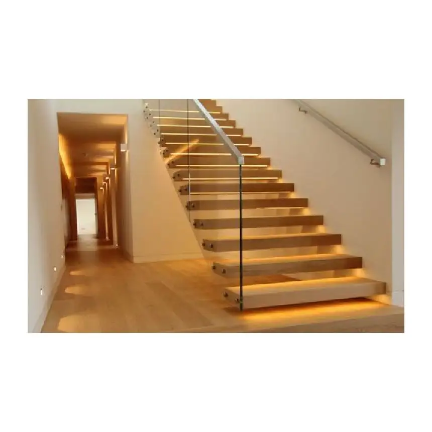 Ace Household Individual Floating Stair Cheap Price Interior Wood Stairs Stairs Railing Design