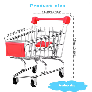 Mini sắt lưu trữ giỏ hàng hình chữ nhật mô phỏng Giỏ mua hàng cho không gian nhỏ sáng tạo kim loại lưu trữ giỏ hàng - Product Image 6