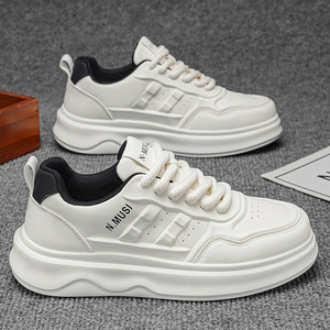 Men's Sports Casual Shoes Trendy Breathable <b>Leather</b> Shoes Thick-soled men Women Skateboarding Shoes Fashion flat <b>Sneakers</b> shoes - Product Image 3
