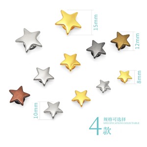 Rivets en forme d'étoile à cinq branches, plaqués en fer, décoratifs pour sacs, chaussures, bagages, 4 tailles, durables - Product Image 2