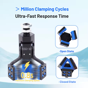 Pinza Robótica Neumática de 3 Mandíbulas Mini J1060 con Almohadillas de Silicona Antideslizantes y Ranura para Interruptor Magnético - Product Image 6