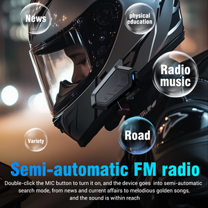 Auriculares Inalámbricos para Casco de Motocicleta V1, Compatibles con 24 Personas, Intercomunicador Inalámbrico DMC para Grupos de Marcas Diversas, con Radio FM - Product Image 6