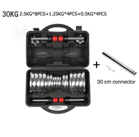 Vente directe d'usine d'haltères réglables de haute qualité, ensemble d'haltères et de barres 3 en 1, 30 KG, 50 KG, équipement d'entraînement avec haltères