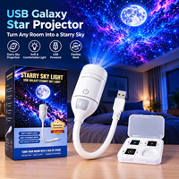 Projecteur d'étoiles USB Galaxy avec plusieurs diapositives de projection à 360° °   Lampe LED flexible à effet ciel étoilé pour la décoration de la maison, les fêtes et comme cadeau