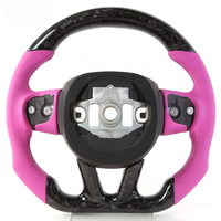Volants de direction en fibre de carbone intelligents à LED personnalisés pour Dodge Challenger, couleur rose Devil Horn