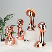 Nouveau Haute Qualité Rose Or Chrome Mannequins Stand Électrolytique Mannequin Tête Robe Forme Bijoux Lunettes De Soleil Chapeau Perruque Affichage