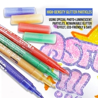 Ensemble de 24 marqueurs pailletés STA, pointe de 0,7 mm, marqueurs acryliques scintillants, marqueurs pailletés imperméables pour la peinture DIY
