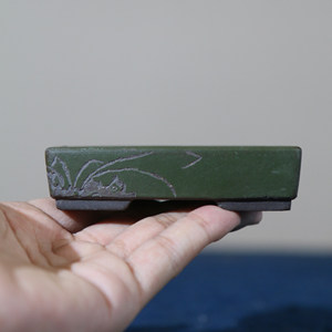 Miniature Rectangular Bonsai <b>Pot</b> Purple <b>Clay</b> Zen Wabi Sabi Handmade Palm Sized - Product Image 4