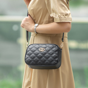 Sac à bandoulière élégant pour femme en PU de haute qualité avec compartiment pour téléphone et logo mignon, noir - Product Image 2