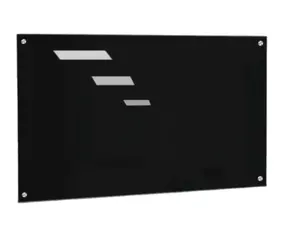 Tablero de borrado en seco magnético de vidrio, 90x120 cm, grande, negro, montaje colgante, pizarra sin marco para el hogar