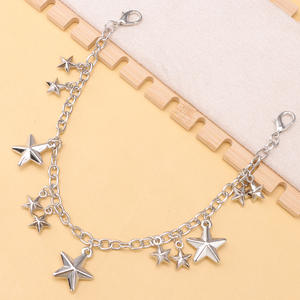 Cadena con colgante de estrella para botas de combate, punta redonda, suela de goma, accesorio de moda, color blanco K - Product Image 3