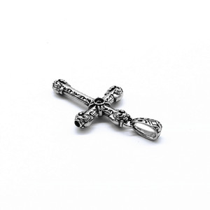 Yunnique <b>Titanium</b> Steel Cross Pendant <b>Necklace</b> with Bezel Set Black Stone Inlay for Men and Women Fashion Jewelry GZYP-0501 - Product Image 4