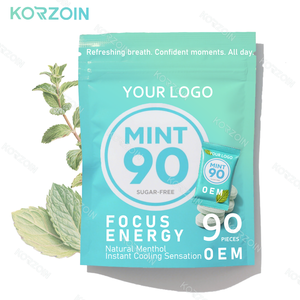 Tùy chỉnh mang nhãn hiệu Vegan đường miễn phí caffeine và taurine Pepper Mints kẹo nhãn trắng cho tăng cường năng lượng & tập trung bổ sung thuốc - Product Image 1