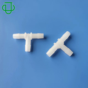 Connecteur en T en plastique PVDF à diamètre égal avec crochet barbelé pour connexion de fluides, raccord de tuyau transparent 6-8 mm - Product Image 2