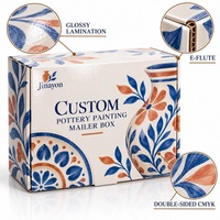 Boîte d'expédition personnalisée en céramique avec doublure en éponge, en papier recyclable et laminé brillant pour emballage cosmétique (crème pour le visage, blush)