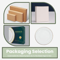 Assiette Plate en Porcelaine Fine Blanche avec Bord Doré, Vaisselle de Luxe en Céramique, Vente en Gros pour Usines, Assiette de Dîner en Céramique 6/7/8/10 Pouces