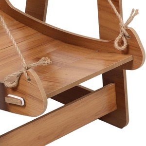 Cross-border wooden cat <b>swing</b> rocking bed, solid wood home cat toy hammock, indoor hemp <b>rope</b> hanging cat bed - Product Image 1