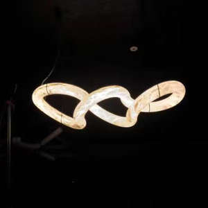 Zèle d'éclairage personnalisé hôtel fer verre luminaires intérieur salon or nordique suspension - Product Image 1