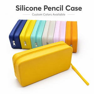Étui à crayons en silicone minimaliste, imperméable, grande capacité, sac de papeterie portable, trousse à maquillage, étui à crayons pour l'école et le bureau - Product Image 1