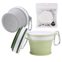 Taza plegable de silicona reutilizable sin BPA de grado alimenticio portátil, taza de viaje, tazas plegables de silicona para acampar para viajes