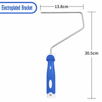 Pinceau à rouleau circulaire en cuir d'agneau de qualité industrielle/DIY, manche en PP TPR, ensemble complet pour peinture murale au latex lisse, OEM 9