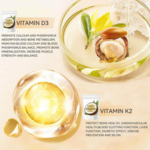 Cápsulas Blandas de <span class=keywords><strong>Vitamina</strong></span> D3 K2 de Alta Calidad, Esenciales para la Salud Ósea y la Absorción de Calcio - Product Image 2